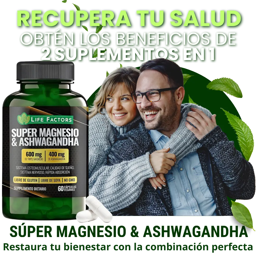 Suplemento Magnesio + Ashwagandha 600Mg